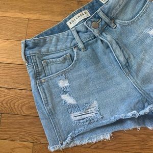 Bullhead Denim Co High Rise Distressed Shorts